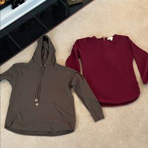 Michael Kors Burgundy and Brown Sweater Set